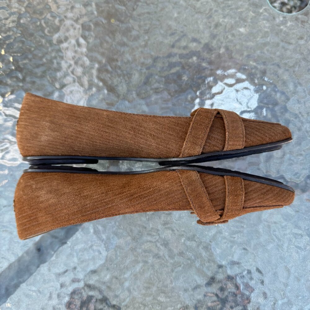 Jimmy Choo Flats Shoes Brown Suede - Picture 6 of 8